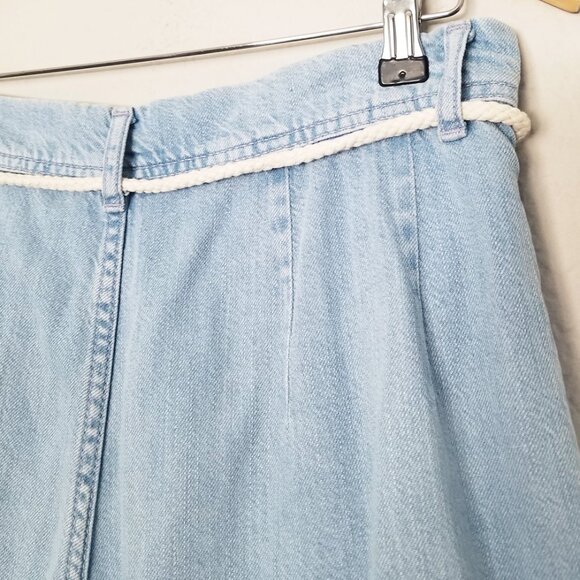 Topshop Moto Pleated Front Tie Crop Wide-leg Pants Jean Size 30 x 30 Culottes - Picture 13 of 15